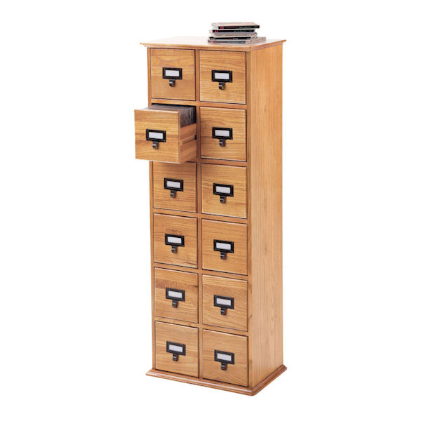 Library CD Storage Cabinet: 12-Drawer | Bas Bleu