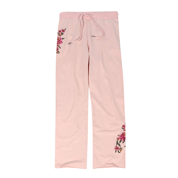 Women's Floral Embroidered Pants, French Terry | Bas Bleu