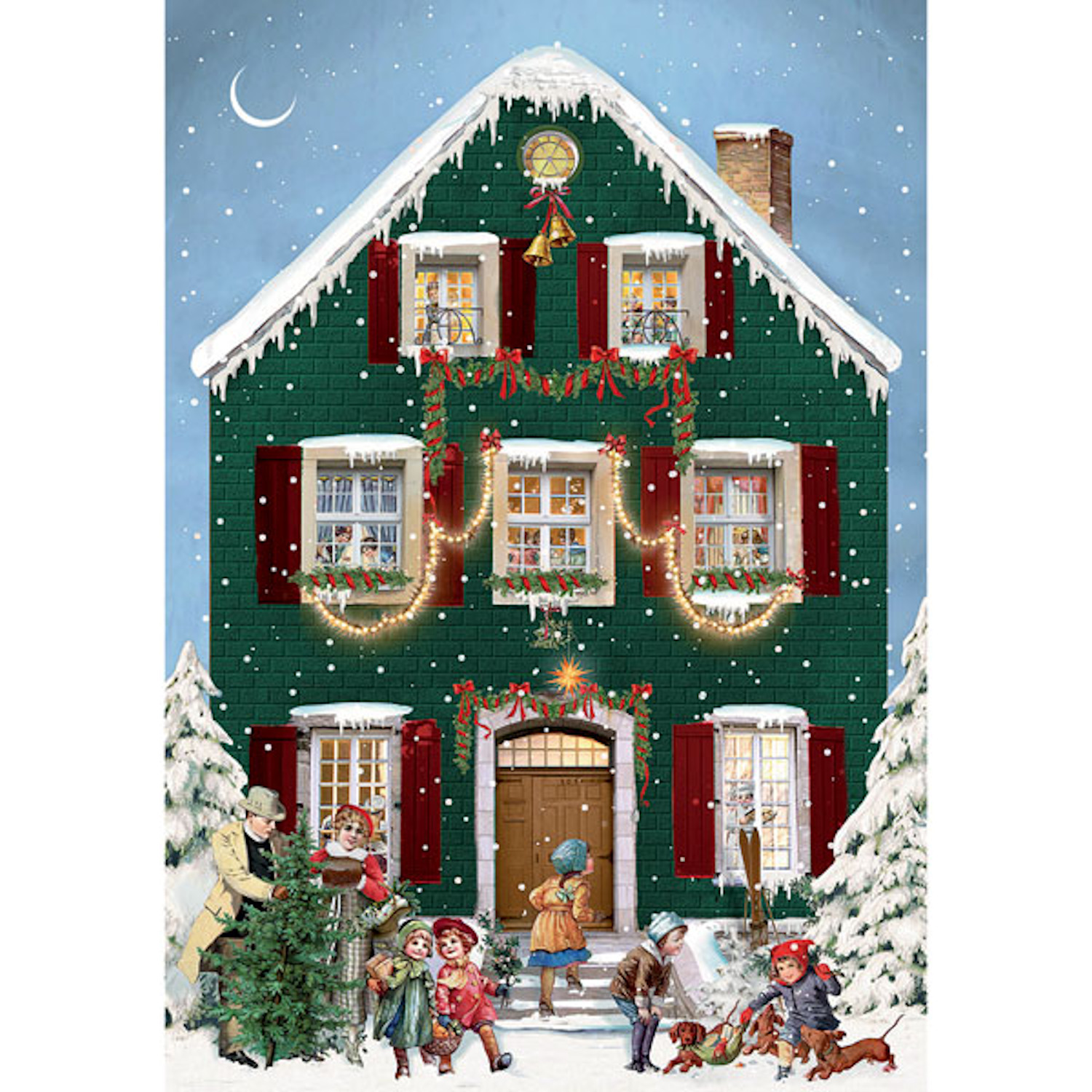 Victorian Christmas Houses Advent Calendar Cards Bas Bleu